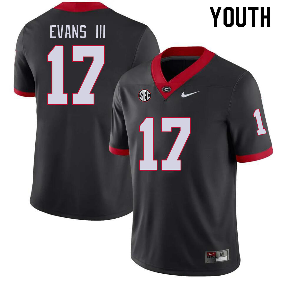 Youth #17 Anthony Evans III Georgia Bulldogs College Football Jerseys Stitched-Black